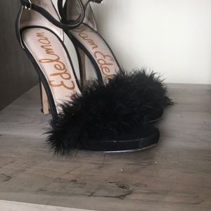 Black fur heels